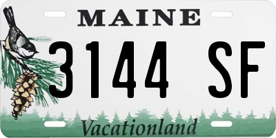 ME license plate 3144SF