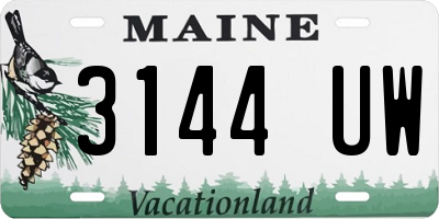 ME license plate 3144UW