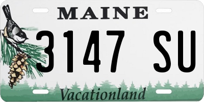 ME license plate 3147SU