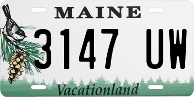 ME license plate 3147UW