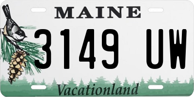 ME license plate 3149UW