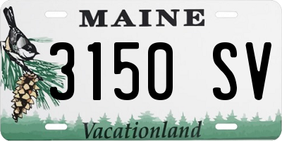 ME license plate 3150SV