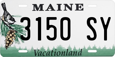 ME license plate 3150SY