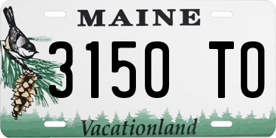 ME license plate 3150TO