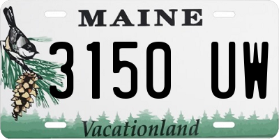 ME license plate 3150UW