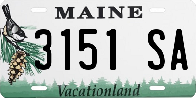 ME license plate 3151SA