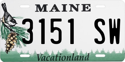 ME license plate 3151SW