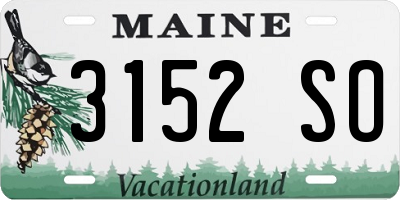 ME license plate 3152SO