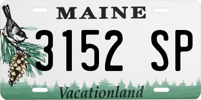 ME license plate 3152SP