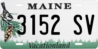 ME license plate 3152SV