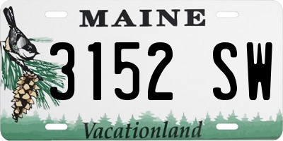 ME license plate 3152SW