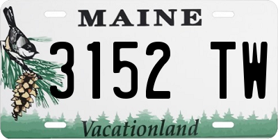ME license plate 3152TW
