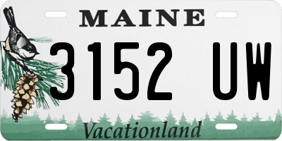 ME license plate 3152UW