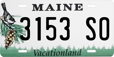 ME license plate 3153SO