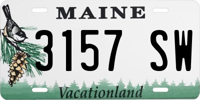 ME license plate 3157SW