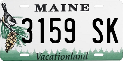 ME license plate 3159SK