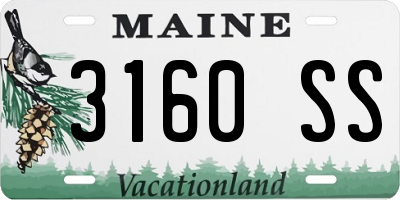 ME license plate 3160SS