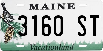 ME license plate 3160ST