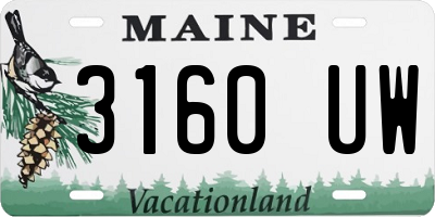 ME license plate 3160UW