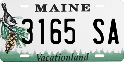 ME license plate 3165SA