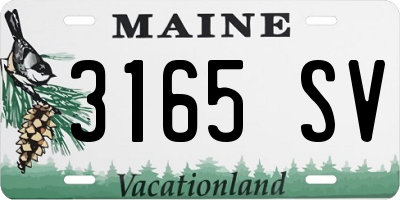 ME license plate 3165SV