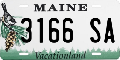 ME license plate 3166SA