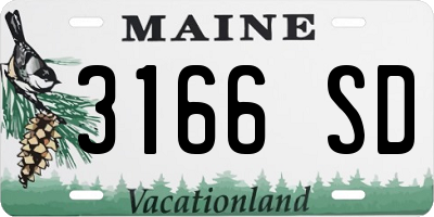 ME license plate 3166SD