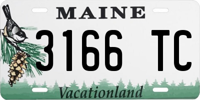 ME license plate 3166TC