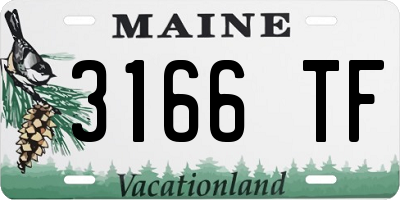 ME license plate 3166TF