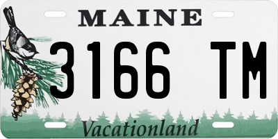 ME license plate 3166TM