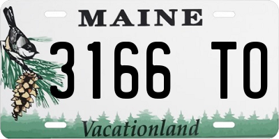 ME license plate 3166TO