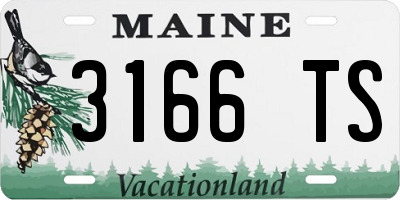 ME license plate 3166TS