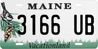 ME license plate 3166UB