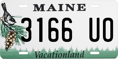 ME license plate 3166UO