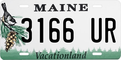 ME license plate 3166UR