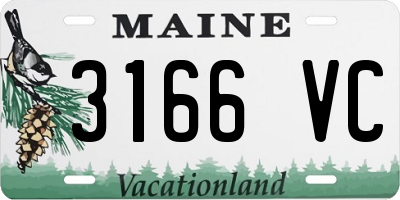 ME license plate 3166VC