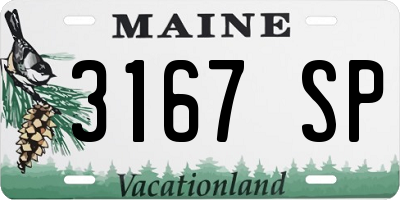 ME license plate 3167SP