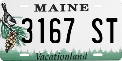 ME license plate 3167ST