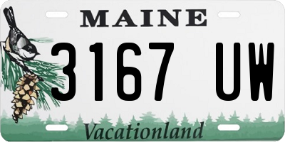 ME license plate 3167UW