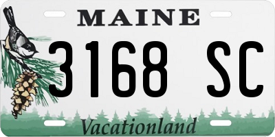 ME license plate 3168SC
