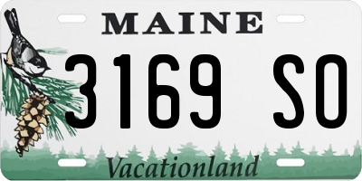 ME license plate 3169SO