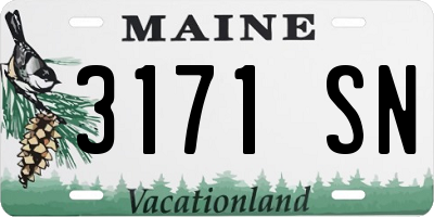 ME license plate 3171SN