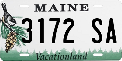 ME license plate 3172SA