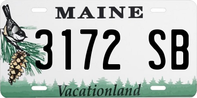 ME license plate 3172SB