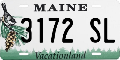 ME license plate 3172SL