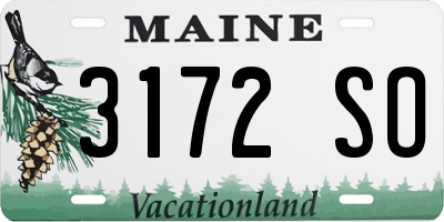 ME license plate 3172SO
