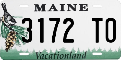 ME license plate 3172TO