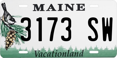 ME license plate 3173SW