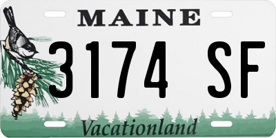 ME license plate 3174SF