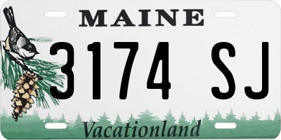 ME license plate 3174SJ